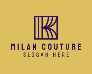 Interior Curtain  Letter K logo design