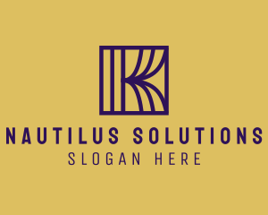 Interior Curtain  Letter K logo design