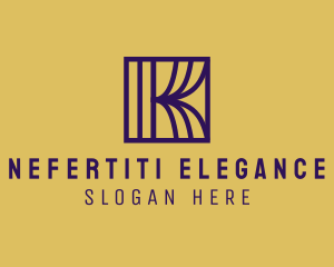 Interior Curtain  Letter K logo design