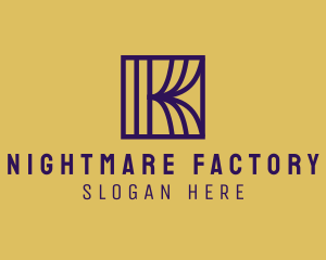 Interior Curtain  Letter K logo design