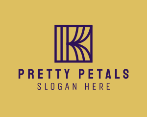 Interior Curtain  Letter K logo design