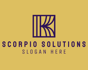 Interior Curtain  Letter K logo design