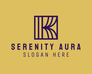 Interior Curtain  Letter K logo design