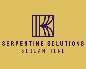 Interior Curtain  Letter K logo design