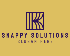 Interior Curtain  Letter K logo design