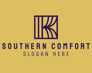 Interior Curtain  Letter K logo design