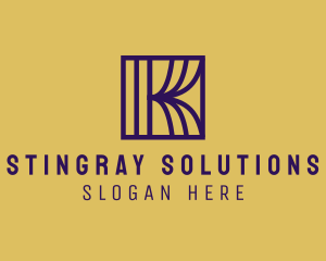 Interior Curtain  Letter K logo design