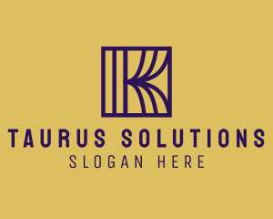 Interior Curtain  Letter K logo design