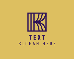 Interior Curtain  Letter K logo design