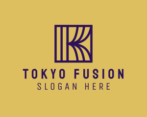 Interior Curtain  Letter K logo design