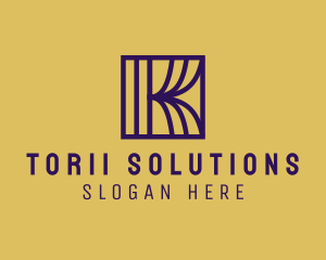 Interior Curtain  Letter K logo design