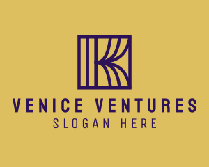 Interior Curtain  Letter K logo design