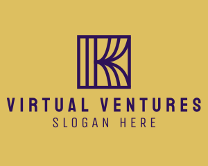 Interior Curtain  Letter K logo design