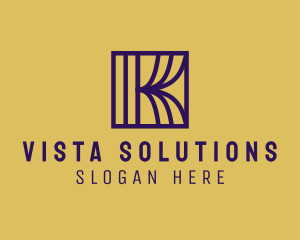 Interior Curtain  Letter K logo design