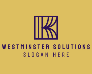 Interior Curtain  Letter K logo design