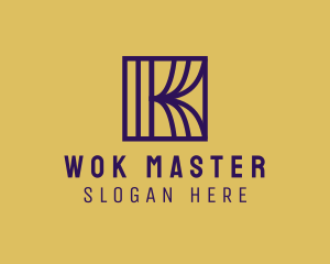 Interior Curtain  Letter K logo design