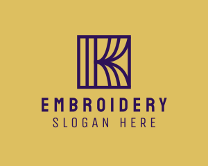 Interior Curtain  Letter K logo design