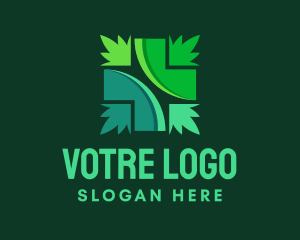 Organic Cross Medical Leaves Logo