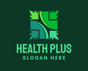 Organic Cross Medical Leaves logo design