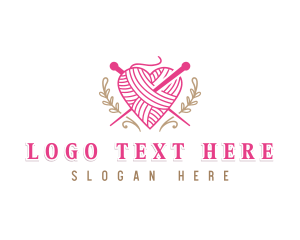 Couture - Heart Yarn Needle logo design