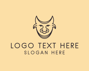 Steak - Farm Cattle Livestock logo design