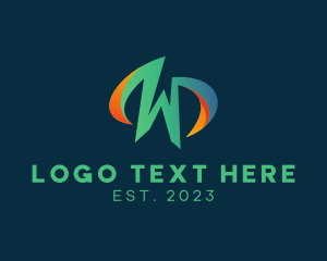 Technology - 3D Digital Technology Letter W logo design