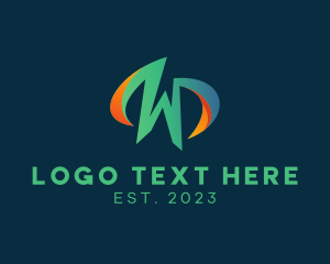 Web - 3D Digital Technology Letter W logo design