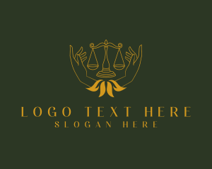 Immigration Lawyer - Justice Scale Hand logo design