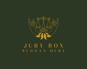 Jury - Justice Scale Hand logo design