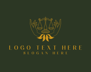 Law - Justice Scale Hand logo design