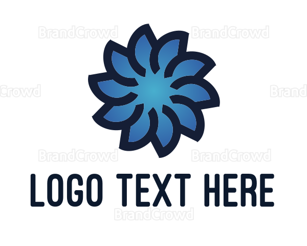 Gradient Blue Flower Logo