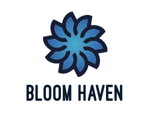 Gradient Blue Flower logo design