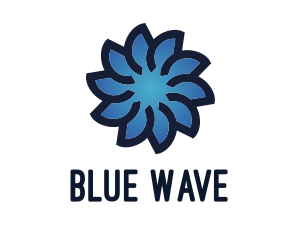 Gradient Blue Flower logo design