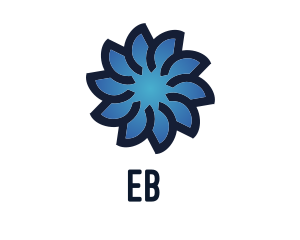 Flowering - Gradient Blue Flower logo design