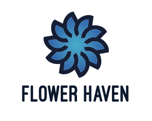 Gradient Blue Flower logo design