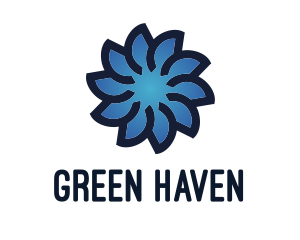 Gradient Blue Flower logo design