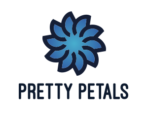 Gradient Blue Flower logo design