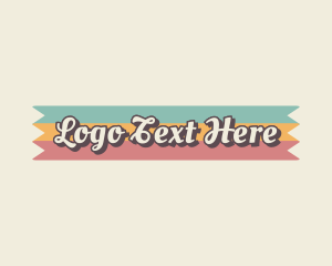 Hippie - Retro Cursive Business logo design