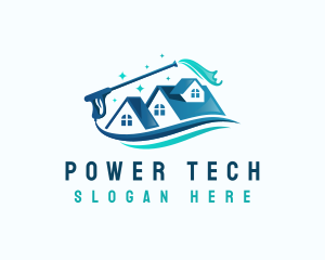 Cleaning Power Washing House Logo