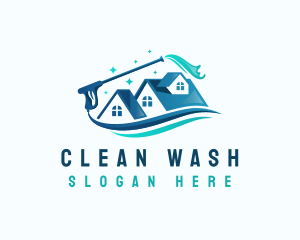 Cleaning Power Washing House logo design