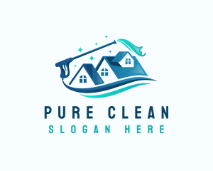 Cleaning Power Washing House logo design