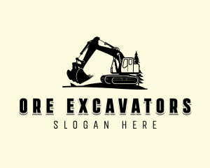 Construction Mining Excavator  logo design