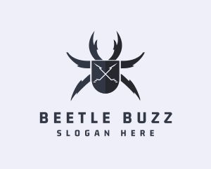 Beetle Insect Shield  logo design