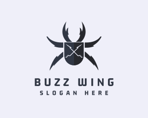 Beetle Insect Shield  logo design