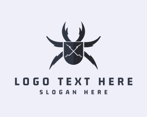 Cyber Crime - Beetle Insect Shield logo design