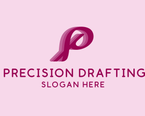 Feminine Cursive Letter P  logo design