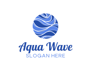 Round Abstract Wave Planet logo design