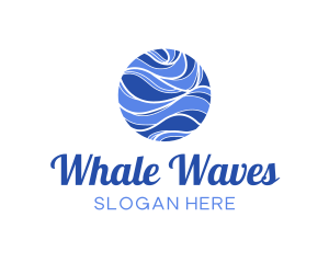 Round Abstract Wave Planet logo design