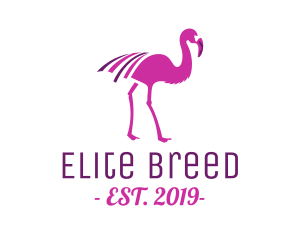 Pink Flamingo Bird logo design