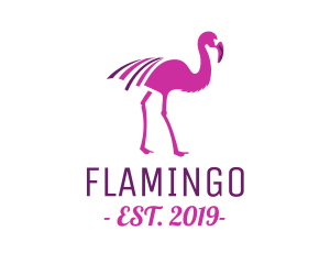 Pink Flamingo Bird logo design